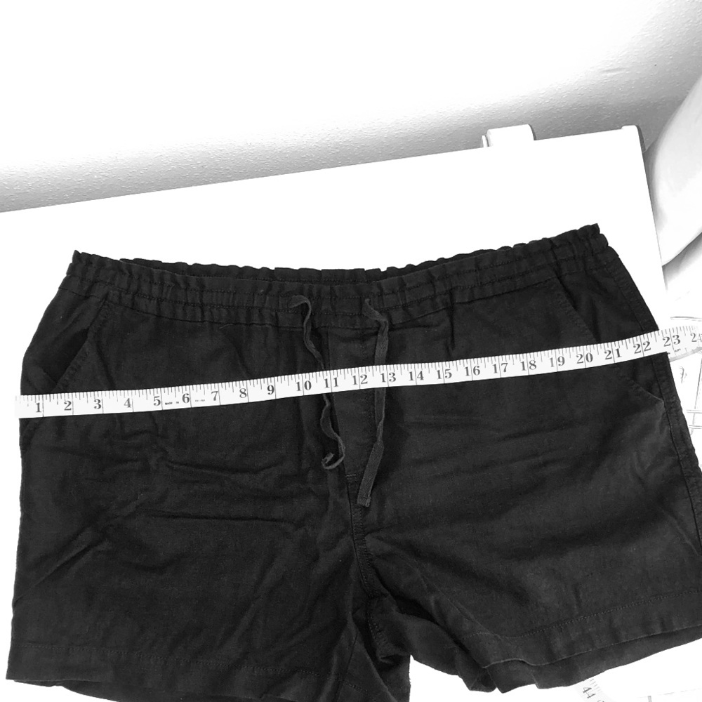 Black linen shorts